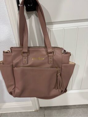 WHITE ELM GEMINI CONVERTIBLE BACKPACK - DUSTY ROSE (Mauve) Tote Bag with Tassel.